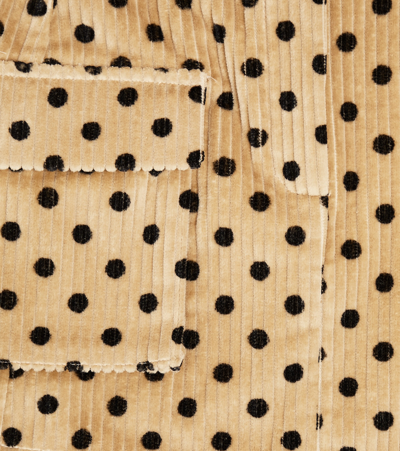 Shop Paade Mode Polka-dot Cotton Corduroy Skirt In Beige