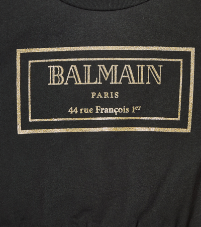 Balmain Logo Cotton T-shirt In Black