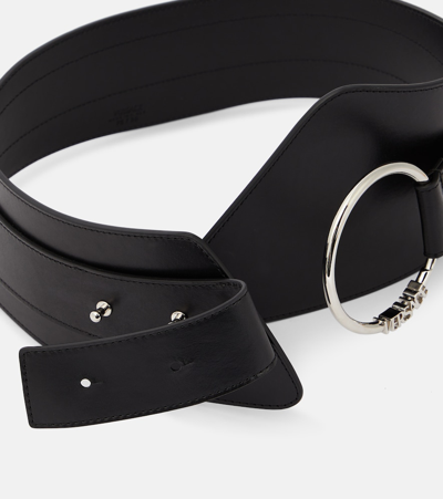 Shop Versace Medusa Heritage Leather Waist Belt In Black