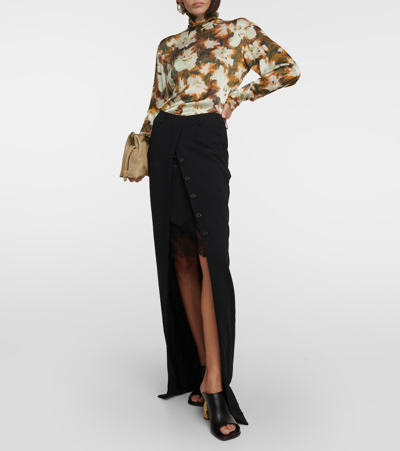 Shop Dries Van Noten Crêpe Maxi Skirt In Black