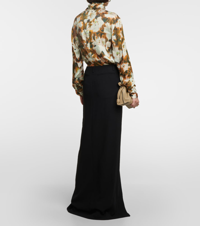 Shop Dries Van Noten Crêpe Maxi Skirt In Black