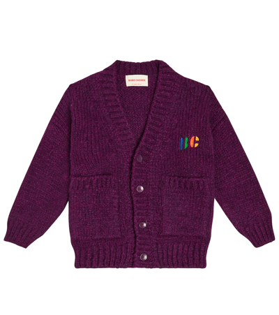 Bobo Choses Big B Wool-blend Cardigan In Purple