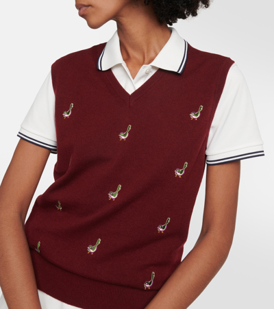Tory Sport Tory Burch Cashmere V-neck Sweater Vest In Brown