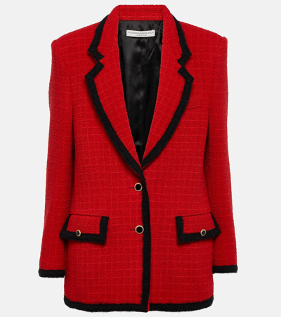Shop Alessandra Rich Wool-blend Bouclé Jacket In Red