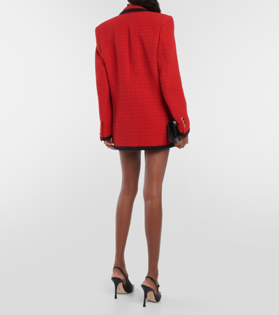 Shop Alessandra Rich Wool-blend Bouclé Jacket In Red