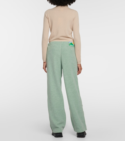 Shop Moncler Knitted Ski Pants In Green