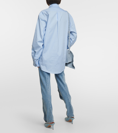 Shop Y/project Logo Cotton Shirt In Blue