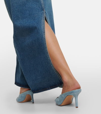 Shop Y/project Y Belt Denim Maxi Skirt In Blue