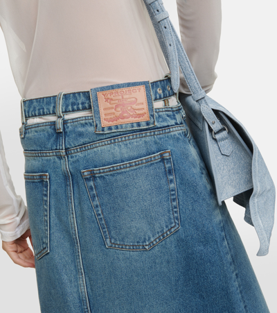 Y/project Y Belt Denim Maxi Skirt In Blue