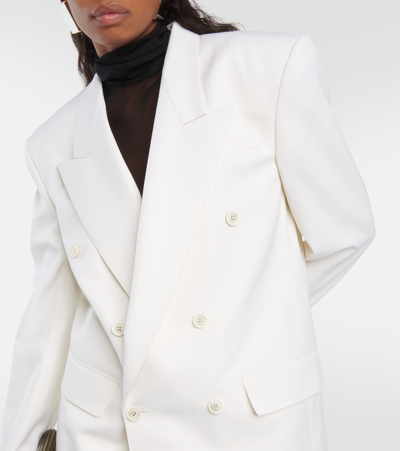 Shop Saint Laurent Virgin Wool Gabardine Blazer In White