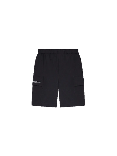 Shop Pangaia Cotton Blend Cargo Shorts In Black