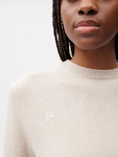 Shop Pangaia Recycled Cashmere Crewneck Sweatshirt — Oatmeal Xxl