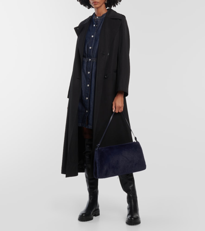 Staud Vivi Faux Suede Crossbody Bag In Blue