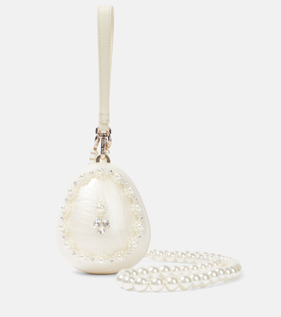 Shop Simone Rocha Fabergé Egg Mini Crossbody Bag In White
