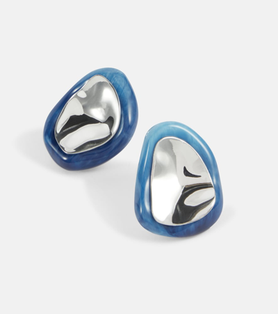Shop Jil Sander Resin Earrings In Silver