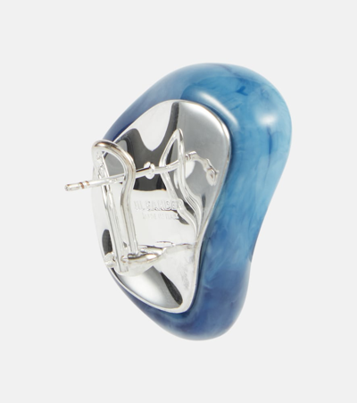 Shop Jil Sander Resin Earrings In Silver