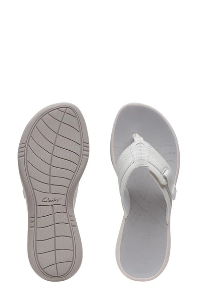 Shop Clarks Sunmaze Sky Thong Sandal In White