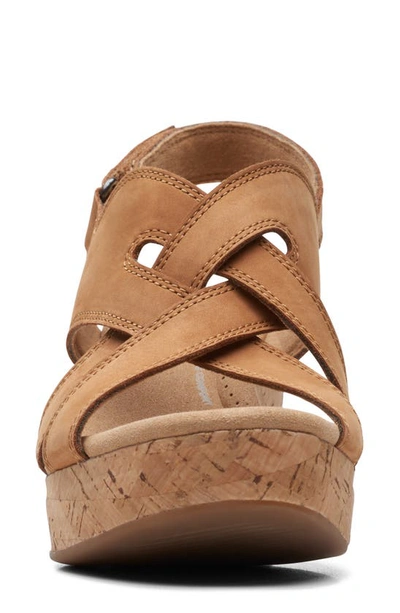 Shop Clarks ® Giselle Flora Suede Platform Sandal In Light Tan