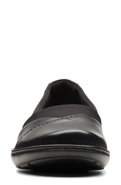 Clarks Cora Heather Womens Faux Leather Slip On Loafers In Black Leather