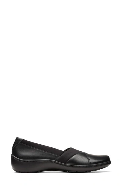 Shop Clarks Cora Charm Flat In Black Leather