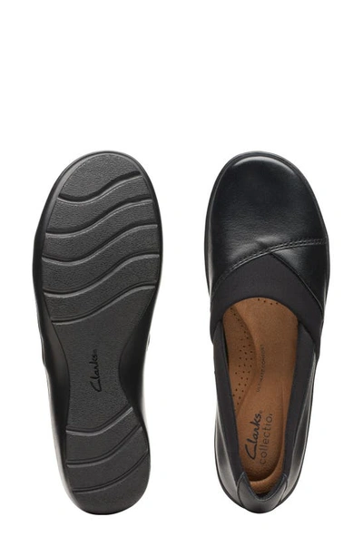 Shop Clarks Cora Charm Flat In Black Leather