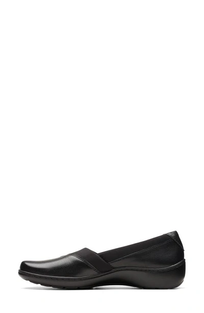 Shop Clarks Cora Charm Flat In Black Leather