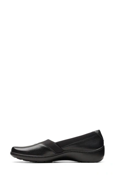 Clarks Cora Heather Womens Faux Leather Slip On Loafers In Black Leather