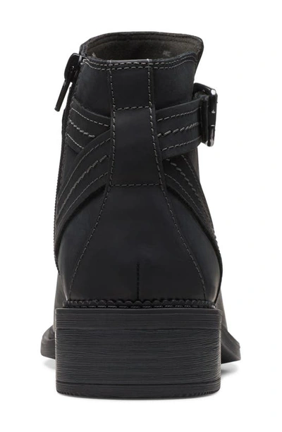Clarks Maye Strap Womens Leather Ankle Booties In Black Leather