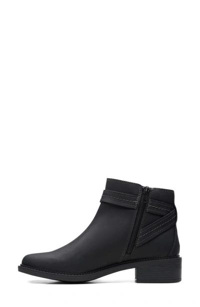 Clarks Maye Strap Womens Leather Ankle Booties In Black Leather
