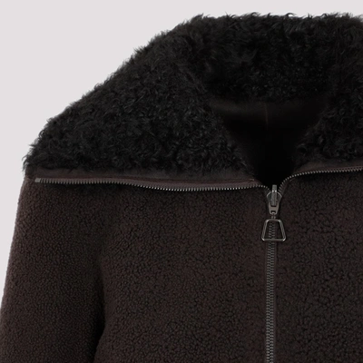 Shop Akris Lamb Leather Jacket In Brown