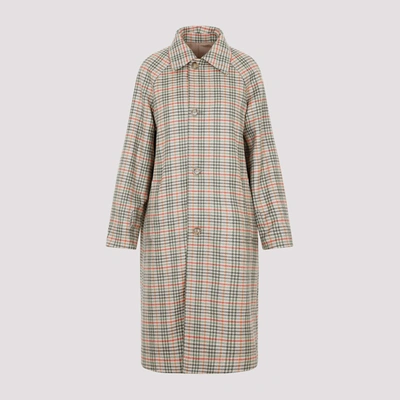 Akris Reversible Checked Wool Coat In Nude & Neutrals