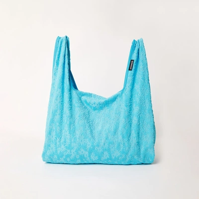 Shop Afends Hemp Terry Oversized Tote Bag In Colour-blue