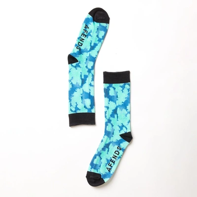 Shop Afends Unisex Organic Crew Socks In Colour-blue