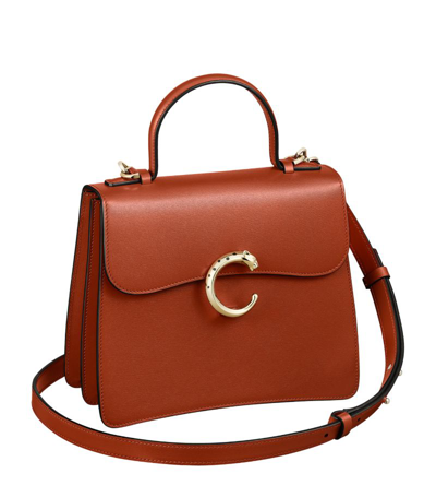 Shop Cartier Top-handle Bag In Brown