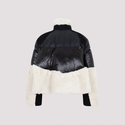 Shop Sacai Faux Shearling Padded Blouson Jacket In Black