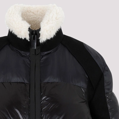 Shop Sacai Faux Shearling Padded Blouson Jacket In Black