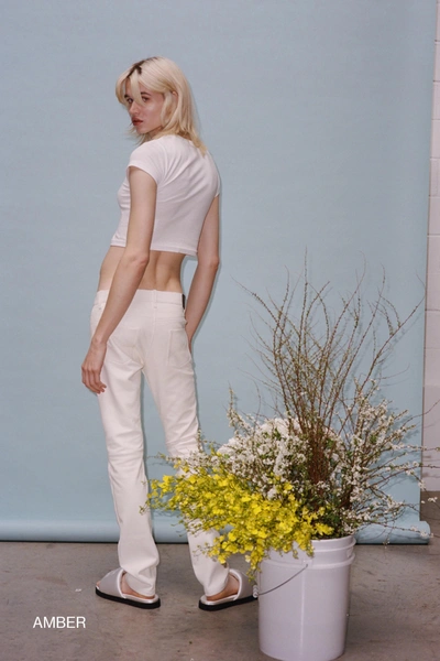 Shop Altu Leather Pant In Natural White