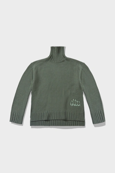 Shop Altu Embroidered Logo Sweater In Matcha