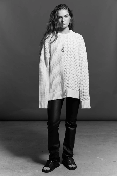 Shop Altu Patchwork Sweater In Ivory