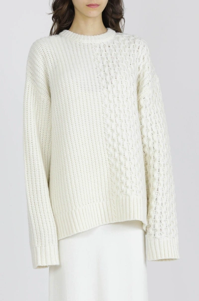 Shop Altu Patchwork Sweater In Ivory