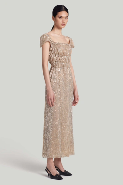 Shop Altuzarra Fall Winter 23 'lily' Dress In Ivory/gold