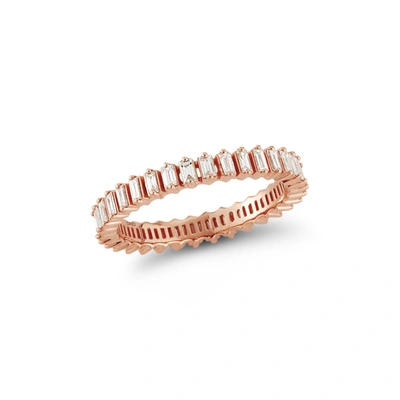 Shop Dana Rebecca Designs Sadie Pearl Vertical Baguette Eternity Ring In Rose Gold