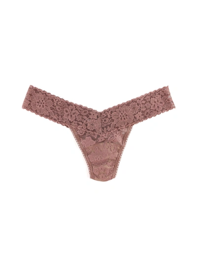 Shop Hanky Panky Daily Lace™ Low Rise Thong Allspice Brown Sale In Multicolor