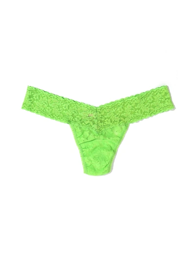 Shop Hanky Panky Signature Lace Low Rise Thong In Green