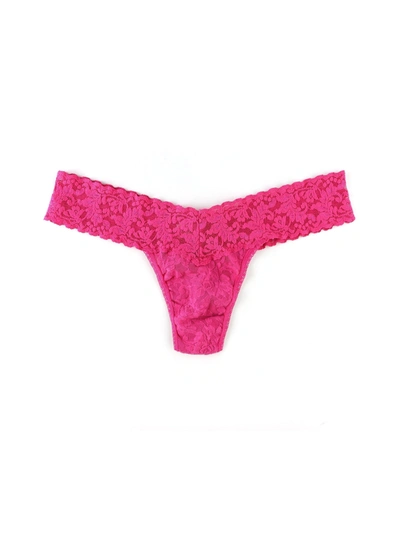 Shop Hanky Panky Signature Lace Low Rise Thong Intuition Pink In Multicolor
