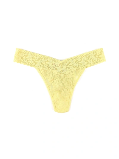 Shop Hanky Panky Signature Lace Original Rise Thong Smile More Yellow In Multicolor