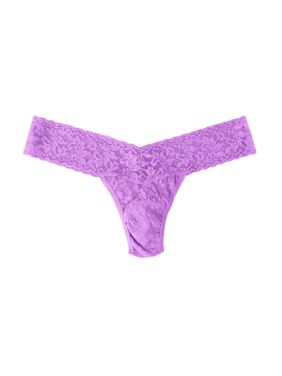 Shop Hanky Panky Signature Lace Low Rise Thong Candied Violet In Purple