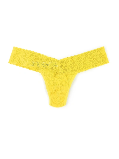 Shop Hanky Panky Signature Lace Low Rise Thong In Yellow