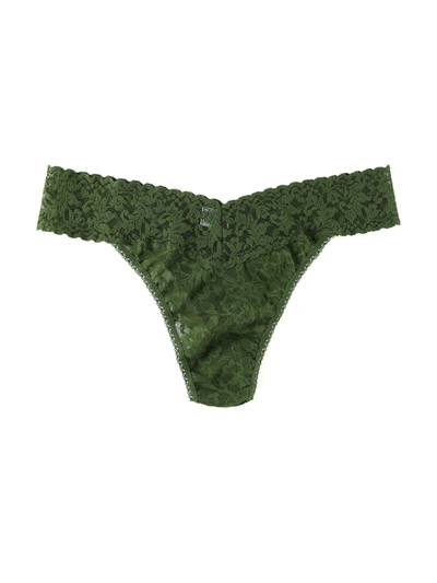 Hanky Panky Signature Lace Original Rise Thong Woodland Green Sale In Green