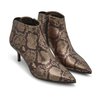 Shop Fabi Ankle Boot In Fine Calf Leather In Oro Nero